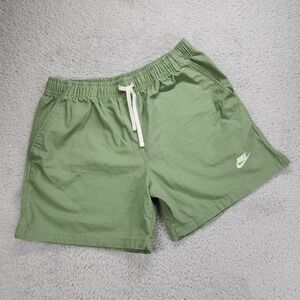 Nike Shorts Mens Medium Green Cotton Canvas Elastic Waist Drawstring Chino